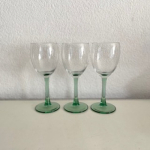 3 Wijnglazen met groene voet